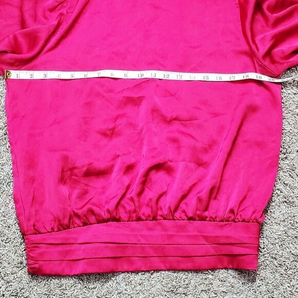 Allison Joy Raspberry Pink Satin Pull-Over Blouse - Picture 3 of 6
